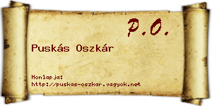 Puskás Oszkár névjegykártya