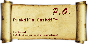 Puskás Oszkár névjegykártya