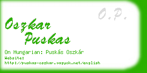 oszkar puskas business card